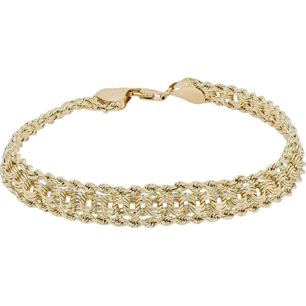 14K Yellow Gold 7.5" Woven Link Bracelet - 4.65g Total Weight - Image 2