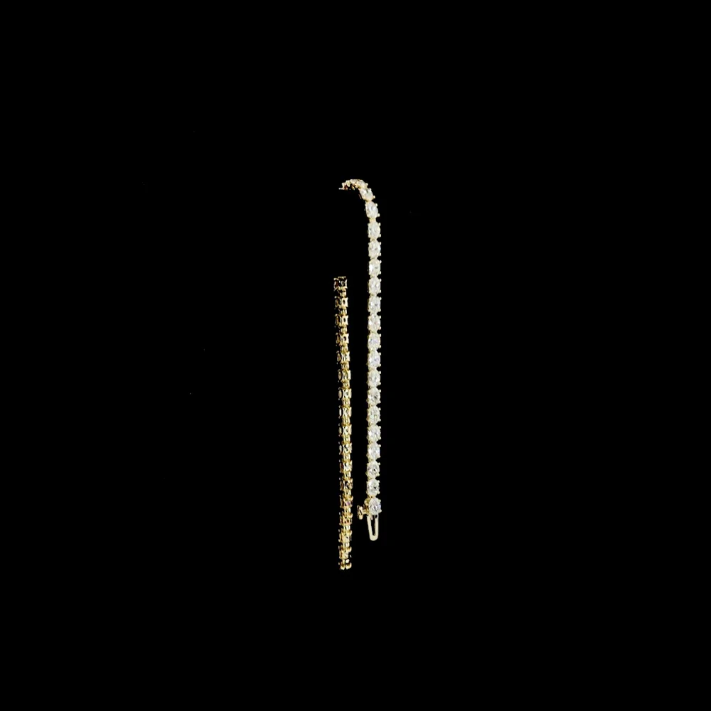 14K Yellow Gold 7-Inch Tennis Bracelet with 5.02 Carat East-West Oval Cut Lab Grown Diamonds (E-F VS Clarity) - Covaloro Fine Jewelry - Image 3