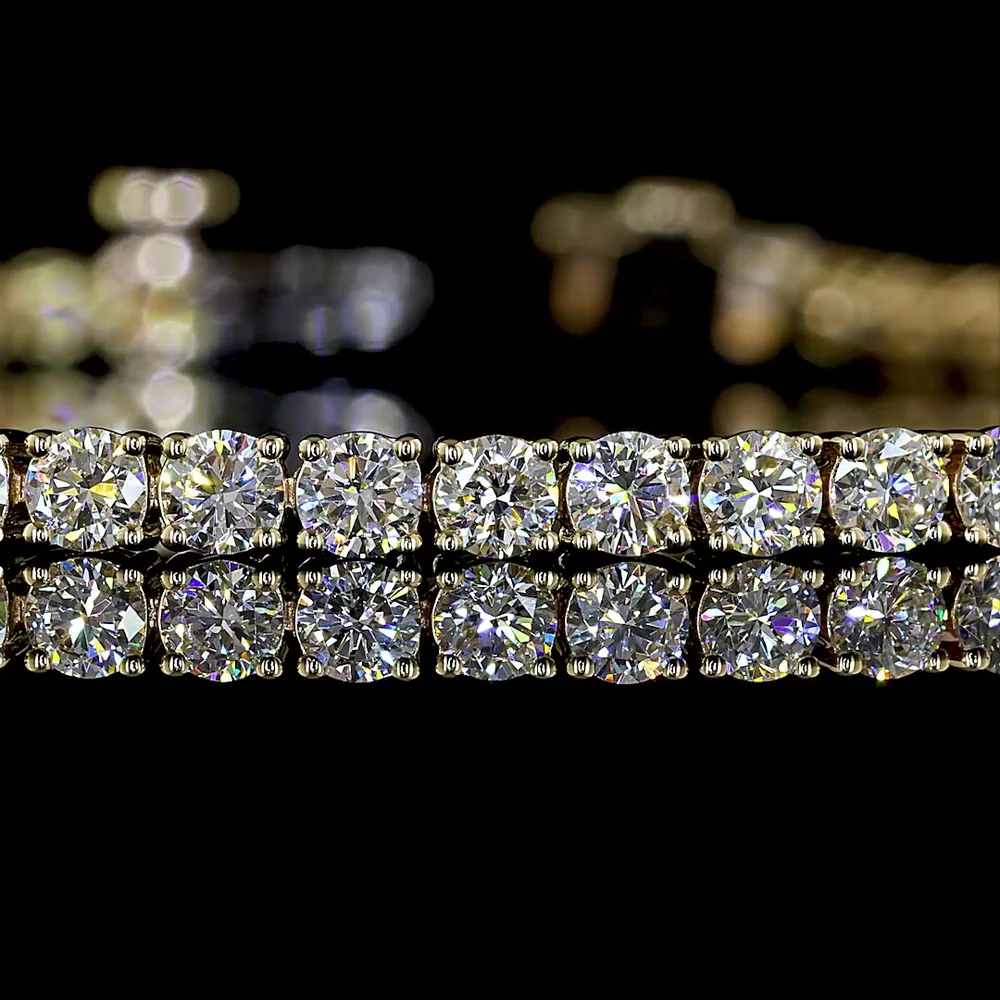 14K Yellow Gold 7-Inch Tennis Bracelet with 65 Round Brilliant Cut Lab Diamonds - 4.00 Carats Total Diamond Weight - Covaloro Fine Jewelry - Image 2