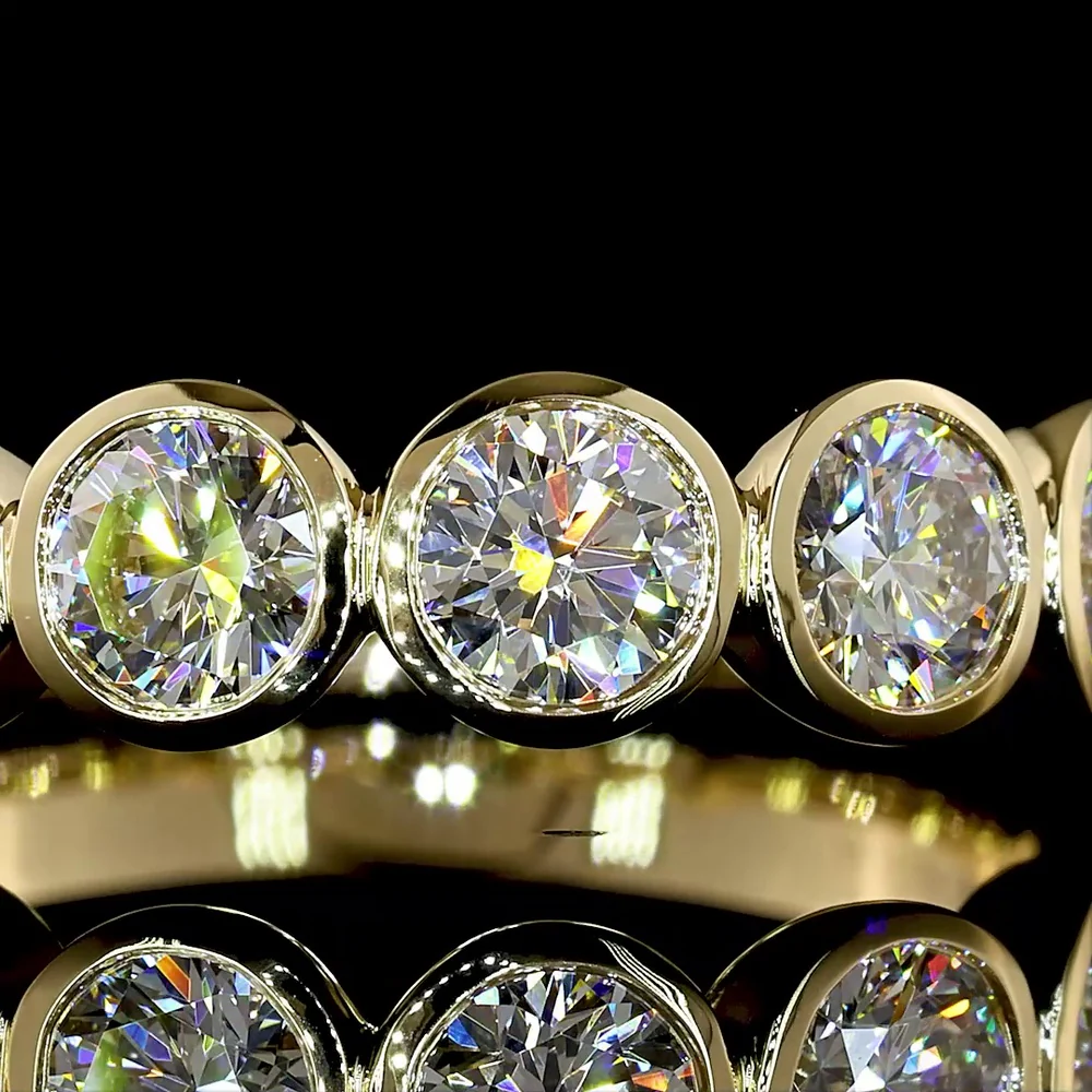 14K Yellow Gold 7-Stone Eternity Band with Bezel Set Round Lab Diamonds - 2.00 Carat Total Diamond Weight - Covaloro Fine Jewelry - Image 2