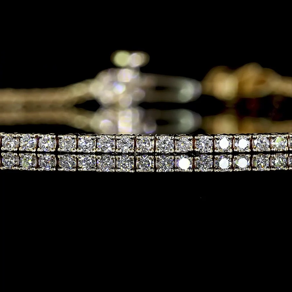 14K Yellow Gold 7" Tennis Bracelet with 122 Prong Set Round Lab Grown Diamonds - 1.05 Carats Total Diamond Weight - Covaloro Fine Jewelry - Image 2