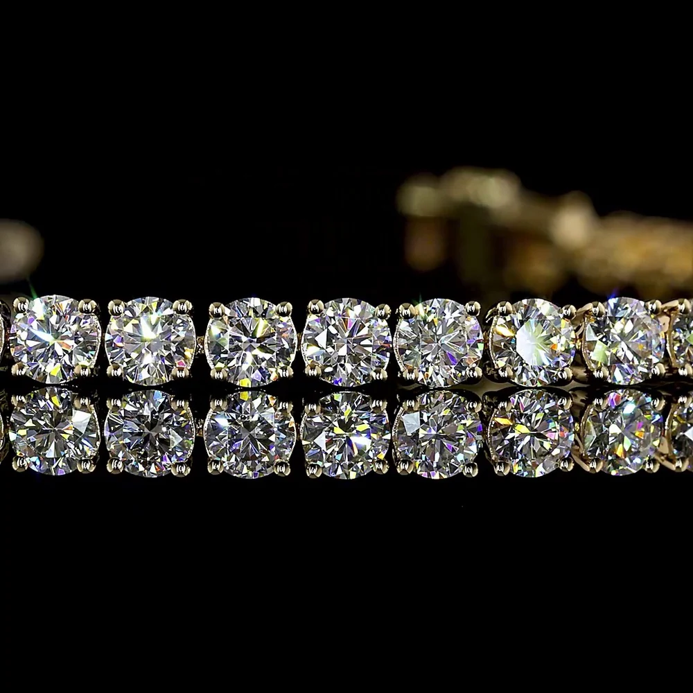 14K Yellow Gold 7" Tennis Bracelet with Round and Marquise Cut Lab Diamonds - 4.79 Carat Total Weight, E-F Color VS Clarity - Covaloro Fine Jewelry - Image 2