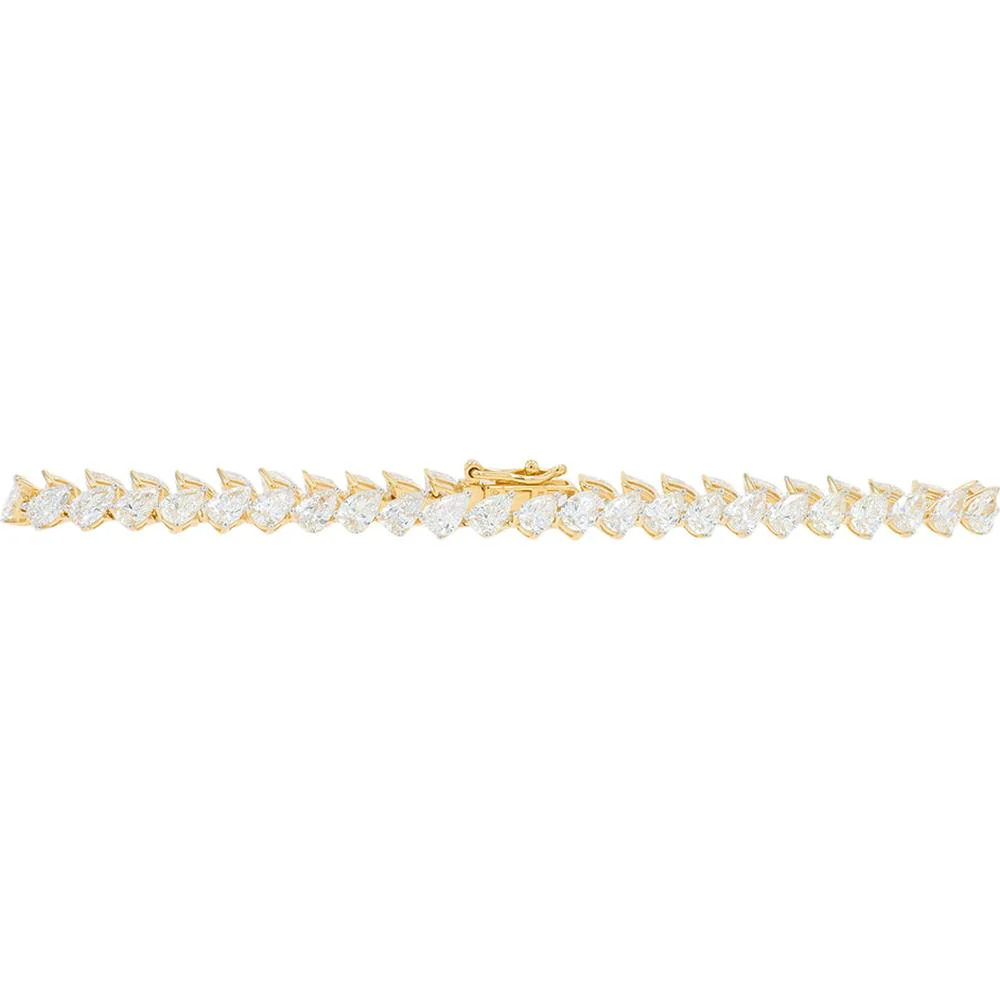 14K Yellow Gold 8 Carat Lab Grown Diamond Station Bracelet - Prong Set