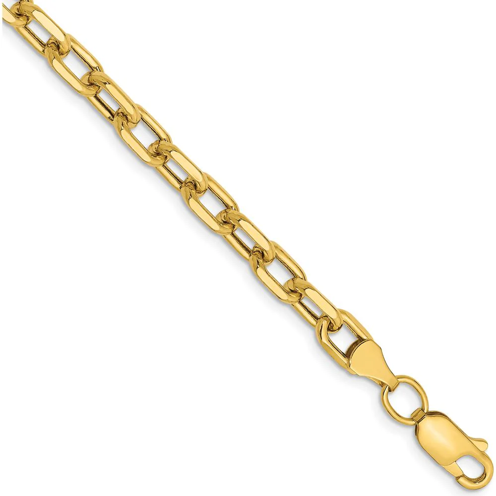 14K Yellow Gold 8-inch Diamond-Cut Cable Chain Bracelet by Oro Pregiato