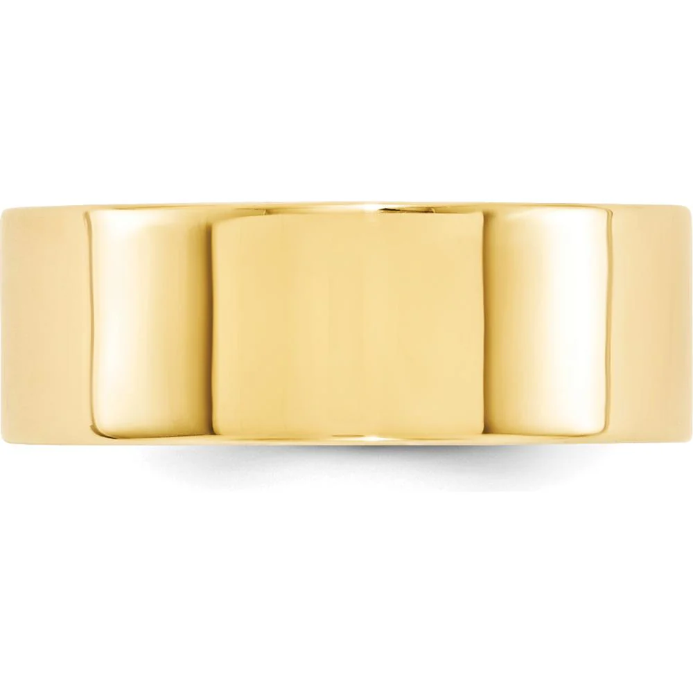14K Yellow Gold 8mm Flat Comfort Fit Wedding Band - Size 7 by Luciano & Cie - Image 2