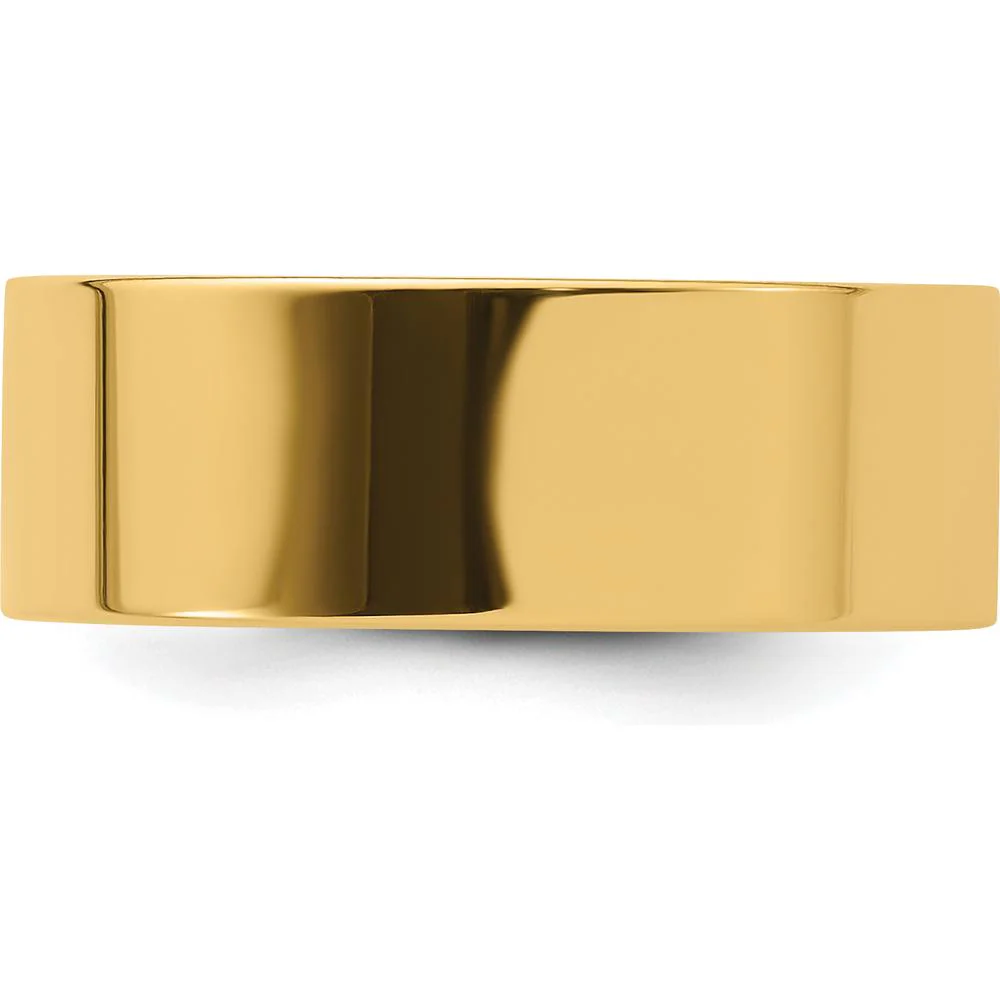 14K Yellow Gold 8mm Flat Comfort Fit Wedding Band - Size 7 by Luciano & Cie - Image 4