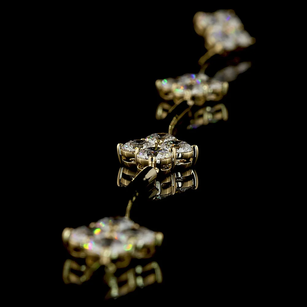 14K Yellow Gold 9.72 Carat Station Necklace with 28 Prong Set Round Brilliant Cut Lab Diamonds - E-F Color VS Clarity - Covaloro Fine Jewelry - Image 3