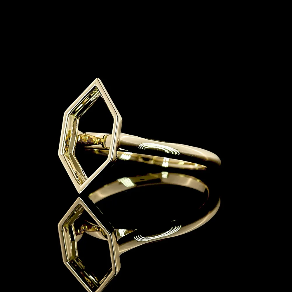 14K Yellow Gold Antique Marquise Cut Lab Diamond Solitaire Ring - 2.18 Carats Total Carat Weight, D VS1 IGI Certified, Bezel Set North-South - Covaloro Fine Jewelry - Image 3