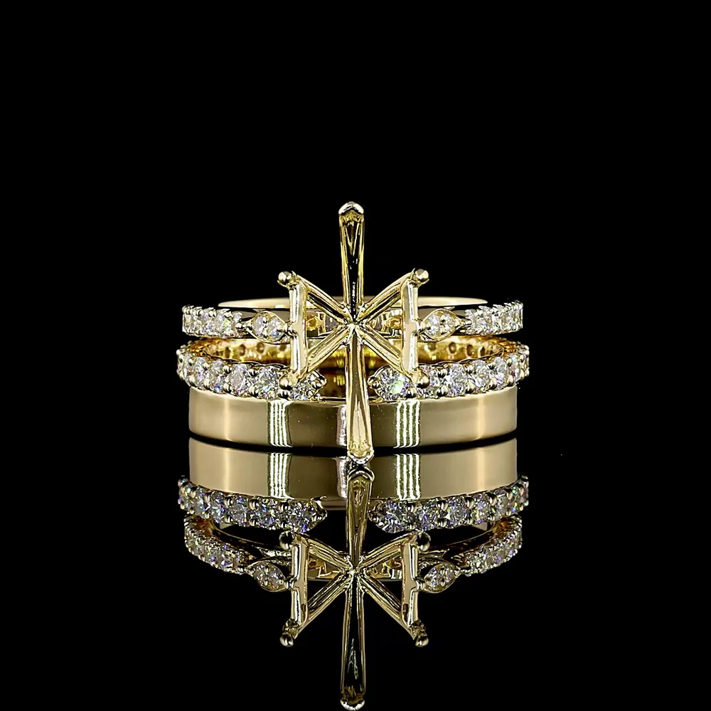14K Yellow Gold Antique Marquise Solitaire Ring with 3.62 Carat E VVS2 Lab Diamond and Accent Brilliant Cut Lab Diamonds - 5.01 Carat Total Diamond Weight - Covaloro Fine Jewelry