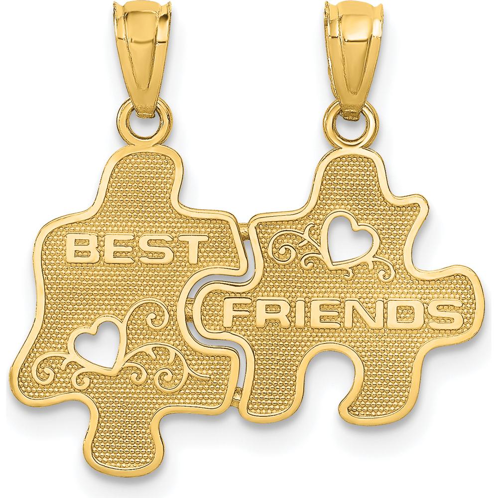14K Yellow Gold Best Friends Puzzle Charm Set - Sentimental Friendship Jewelry by Oro Pregiato