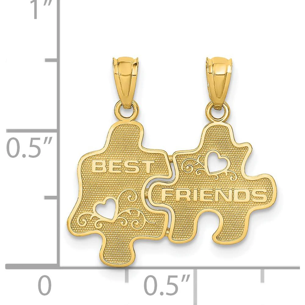 14K Yellow Gold Best Friends Puzzle Charm Set - Sentimental Friendship Jewelry by Oro Pregiato - Image 2