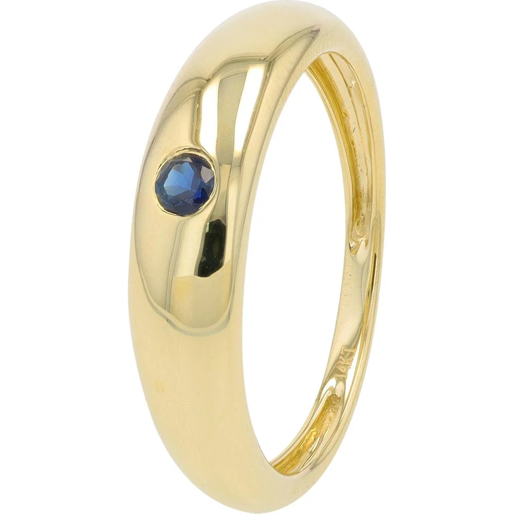 14K Yellow Gold Bezel - Set Sapphire Ring - 0.08 - 0.20 Carat Total Gemstone Weight