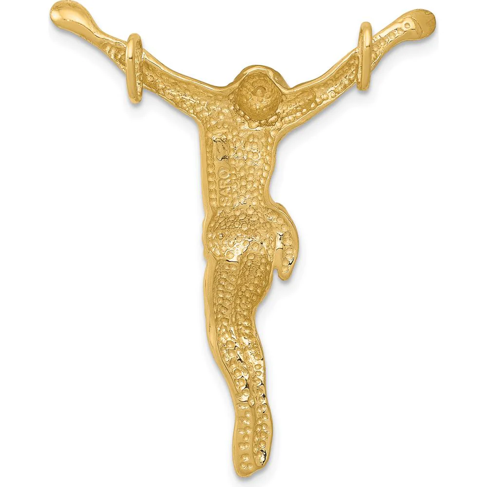 14K Yellow Gold Corpus Chain Slide Pendant - Religious Faith Charm by Oro Pregiato - Image 4