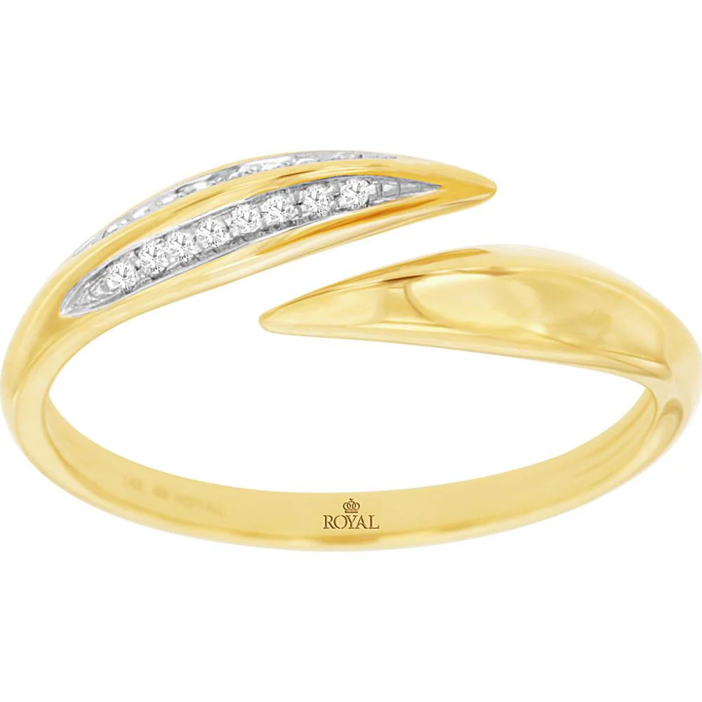 14K Yellow Gold Diamond Band Ring with Channel Set Diamonds - 0.05 Carats Total Diamond Weight - Royal Jewelry