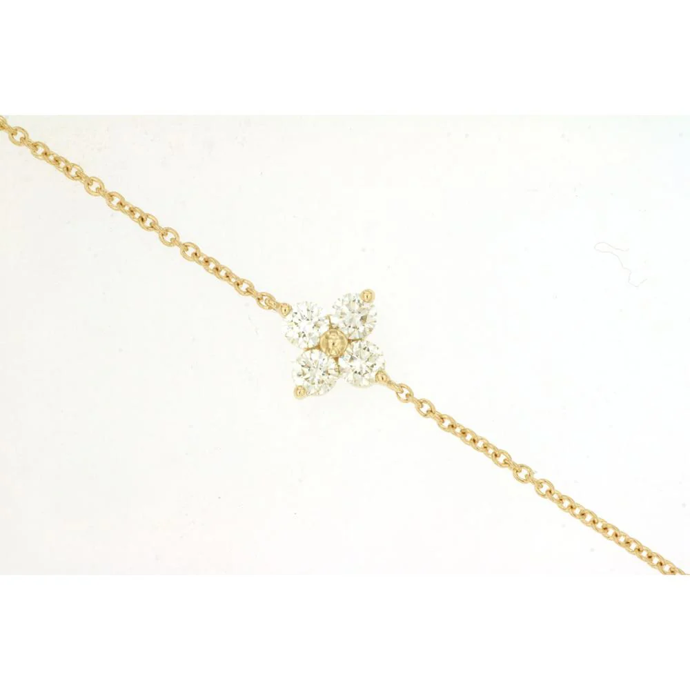 14K Yellow Gold Diamond Bracelet with Brilliant Round Diamonds - 0.41 Carats Total Diamond Weight - Royal Jewelry