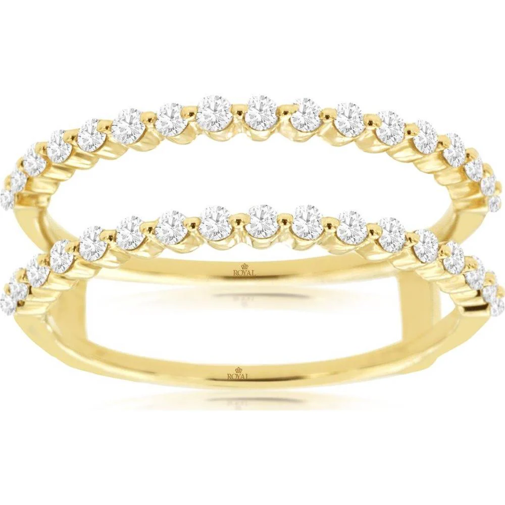 14K Yellow Gold Diamond Insert Ring Enhancer with Round Diamonds - 0.47 Carat Total Diamond Weight - Royal Jewelry