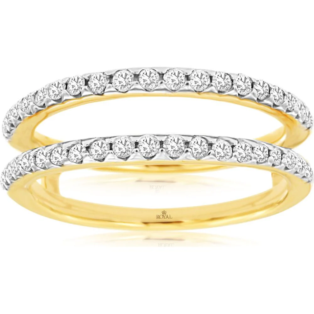 14K Yellow Gold Diamond Insert Ring with Shared Prong Setting - 0.50 Carats Total Diamond Weight - Royal Jewelry