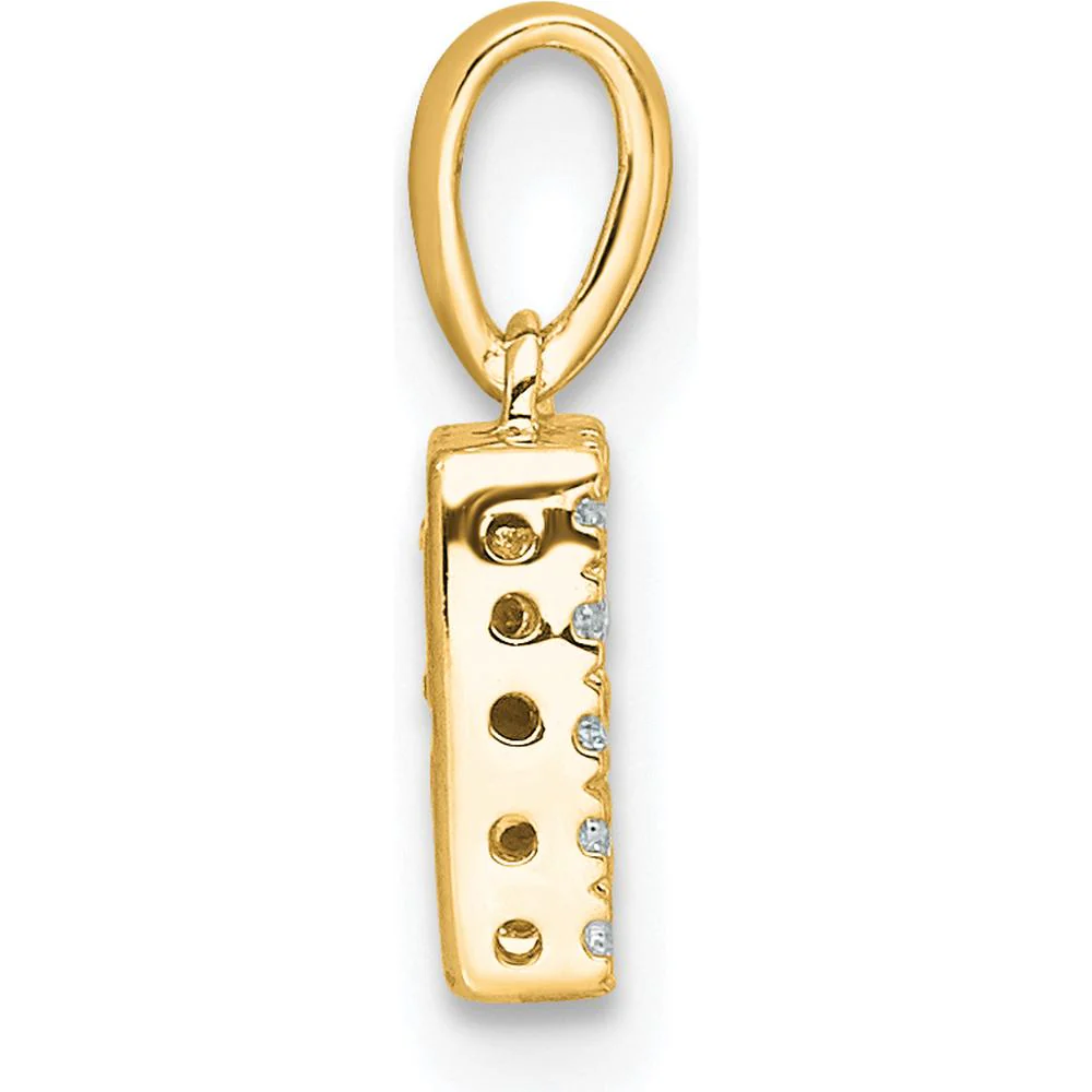 14K Yellow Gold Diamond Letter R Initial Pendant with Round Brilliant Diamonds by Oro Pregiato - Image 2