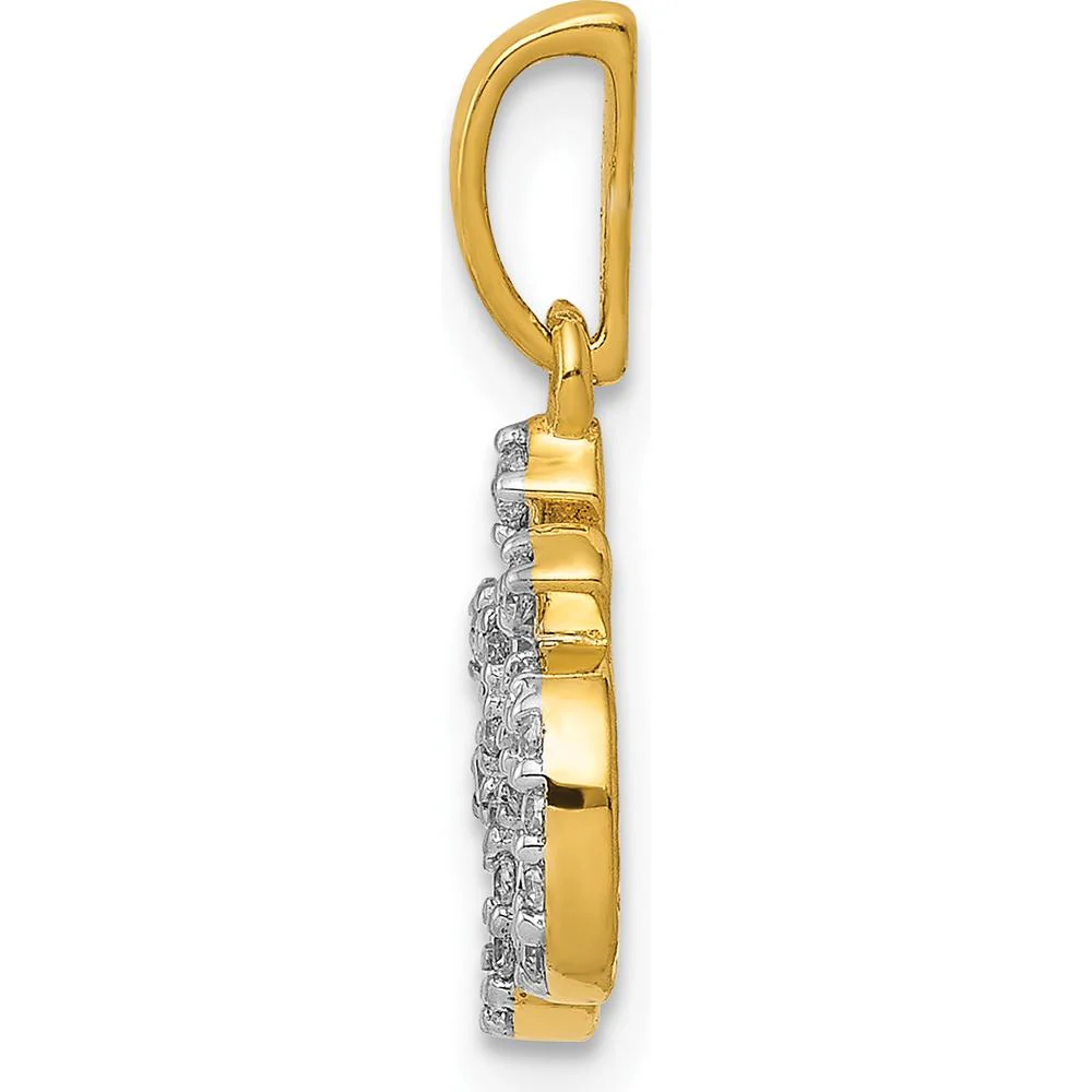 14K Yellow Gold Diamond Om Symbol Pendant - 1/6 Carat Total Diamond Weight by Monteluci Fine Jewelry - Image 2