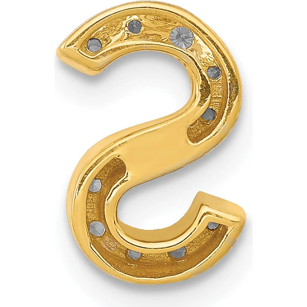14K Yellow Gold Diamond 'S' Initial Charm with 12 Round Diamonds - 0.12 Carat Total Diamond Weight by Monteluci Fine Jewelry - Image 3