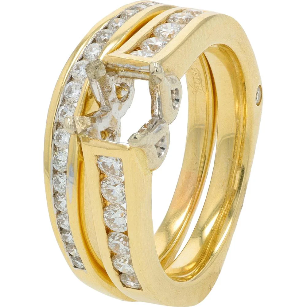 14K Yellow Gold Diamond Semi-Mount Bridal Set with .67 Carats of Diamonds