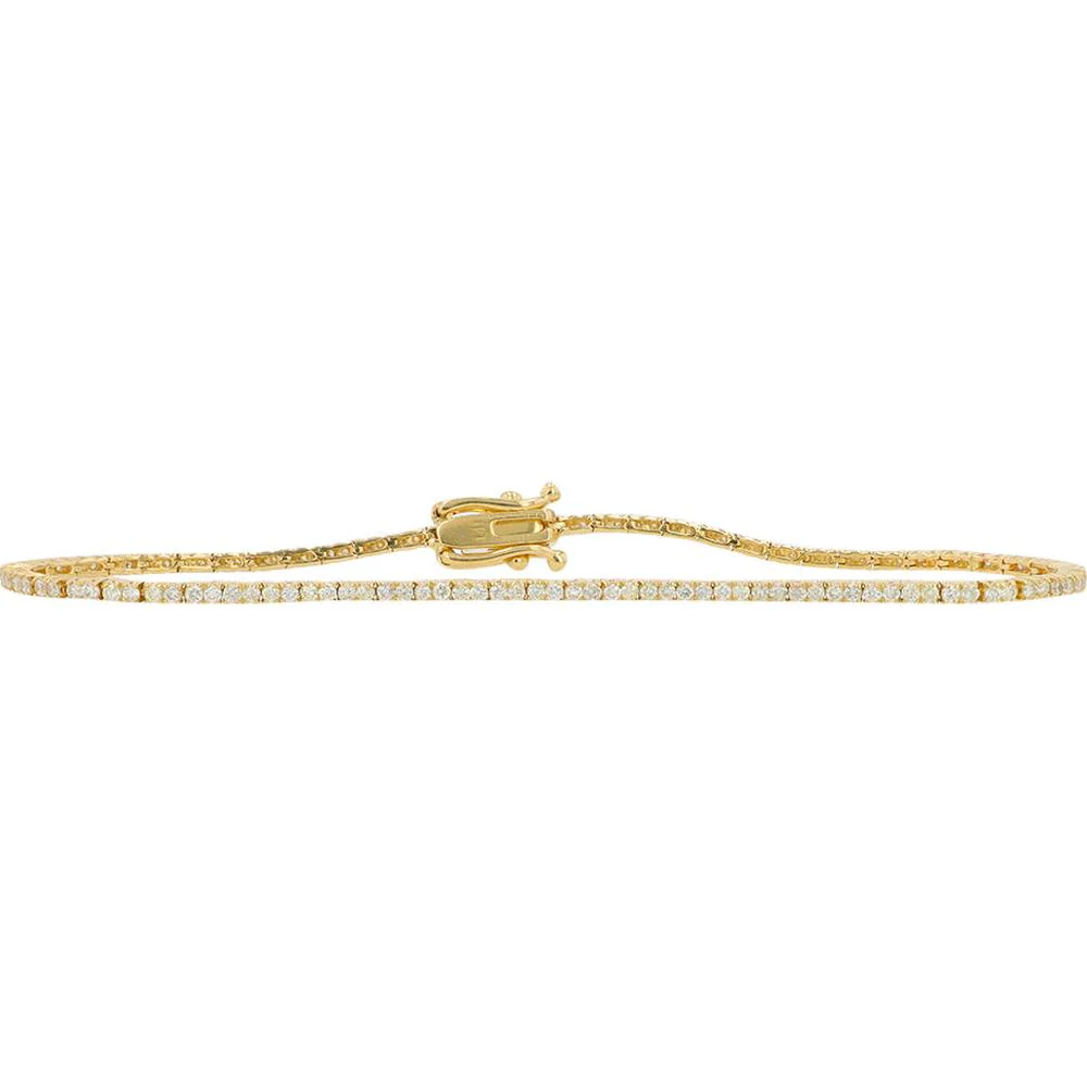 14K Yellow Gold Diamond Tennis Bracelet - 1.25 Carat Total Diamond Weight