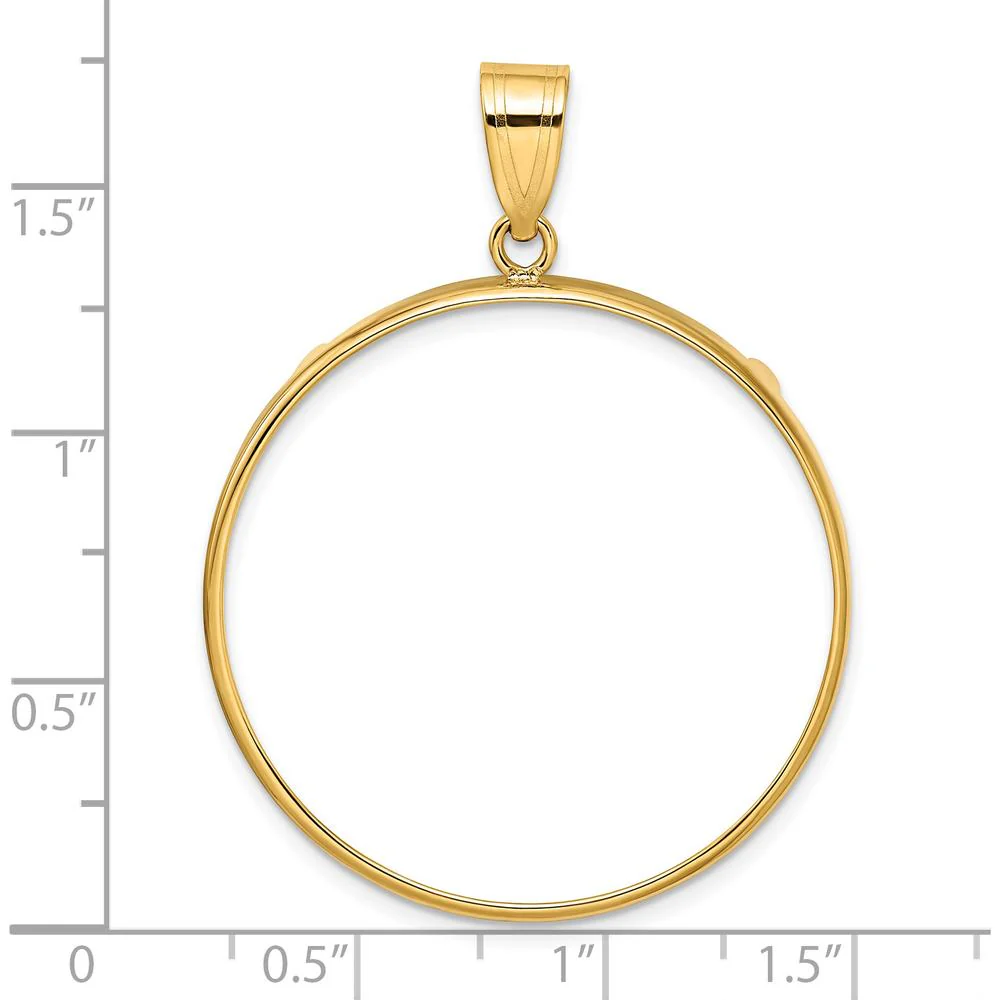 14K Yellow Gold Distinguished Coin Jewelry Pendant with Prong Coin Bezel for 1 oz. American Eagle Coin by Numis Coin Jewelry - Image 4