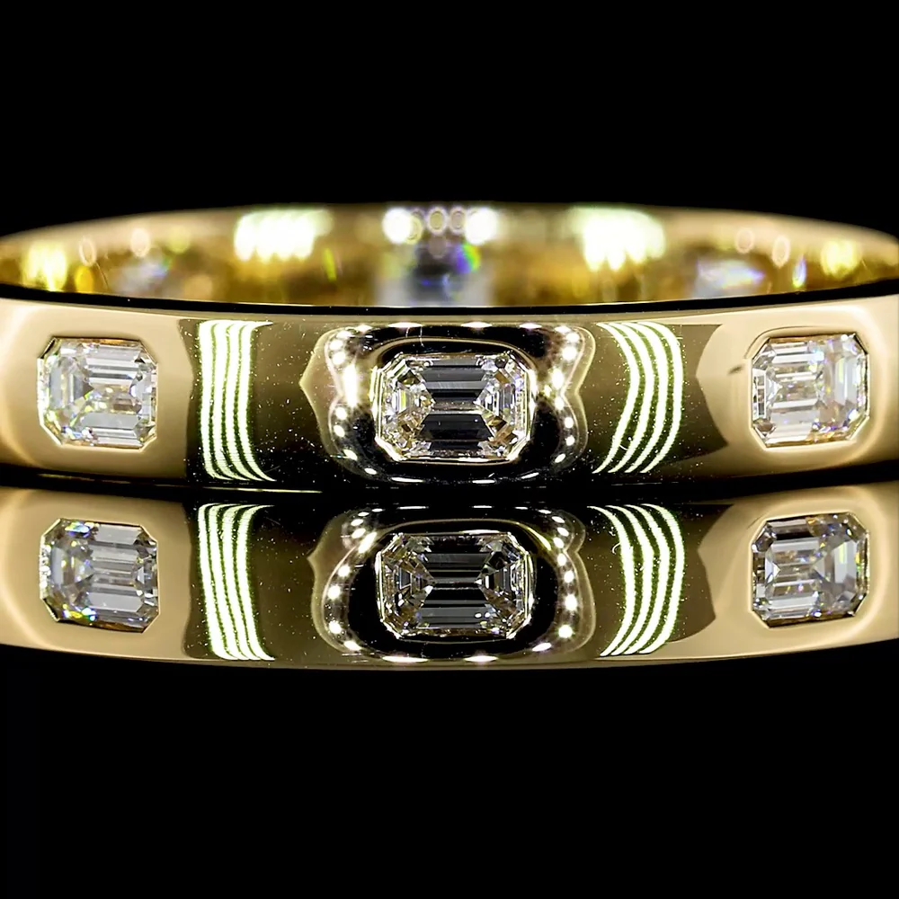 14K Yellow Gold East-West Emerald Cut Lab Diamond Eternity Band - 0.48 Total Carat Weight - Covaloro Fine Jewelry - Image 2
