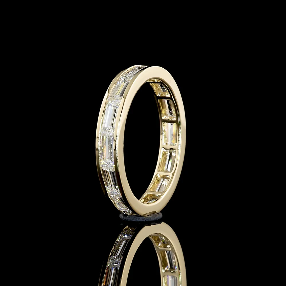 14K Yellow Gold East-West Eternity Band with Channel Set Baguette Lab Diamonds - 1.81 Carats Total Diamond Weight - Covaloro Fine Jewelry - Image 4