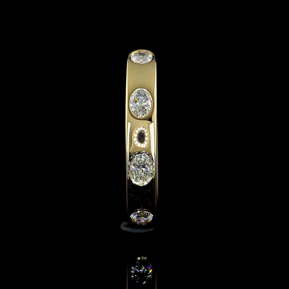 14K Yellow Gold East-West Eternity Band with Seven Oval-Cut Lab Grown Diamonds - 0.59 Carat Total Weight, E-F Color VS2 Clarity - Covaloro Fine Jewelry - Image 3