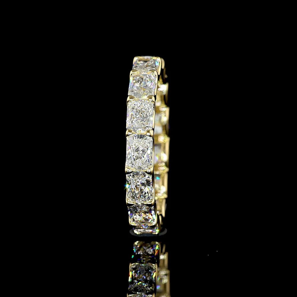 14K Yellow Gold East-West Eternity Band with U-Prong Set Radiant Cut Lab Diamonds - 3.28 Carat Total Weight - Covaloro Fine Jewelry - Image 3