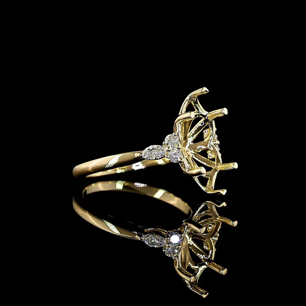 14K Yellow Gold East-West Marquise Cut Diamond Ring with Lab Grown E VS1 Stones - 3.56 Carat Total Diamond Weight - Covaloro Fine Jewelry - Image 2
