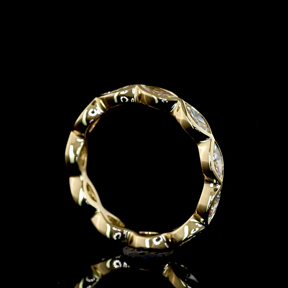 14K Yellow Gold East-West Marquise Lab Diamond Eternity Band - 1.12 Carats Total Diamond Weight - Covaloro Fine Jewelry - Image 3