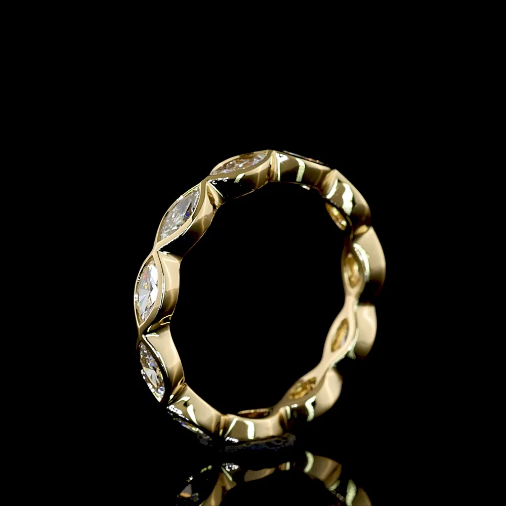 14K Yellow Gold East-West Marquise Lab Diamond Eternity Band - 1.12 Carats Total Diamond Weight - Covaloro Fine Jewelry - Image 4