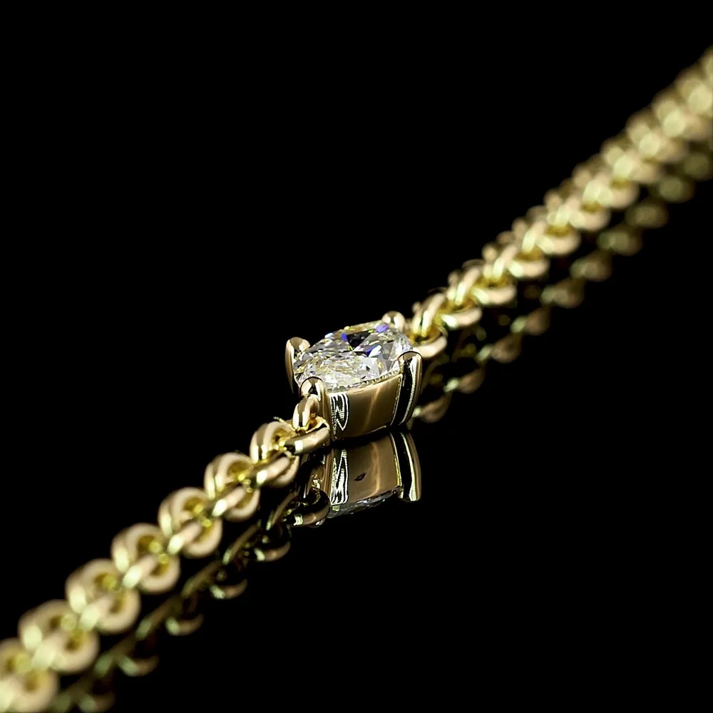 14K Yellow Gold East-West Marquise Lab Diamond Station Bracelet - 0.24 Carat Total Diamond Weight - Covaloro Fine Jewelry - Image 2