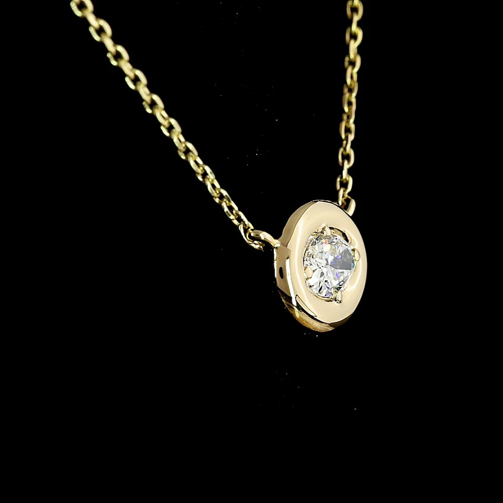 14K Yellow Gold East-West Oval Cut Solitaire Pendant with 0.25 Carats Lab Diamond (E-F Color, VS2 Clarity) - Covaloro Fine Jewelry - Image 3