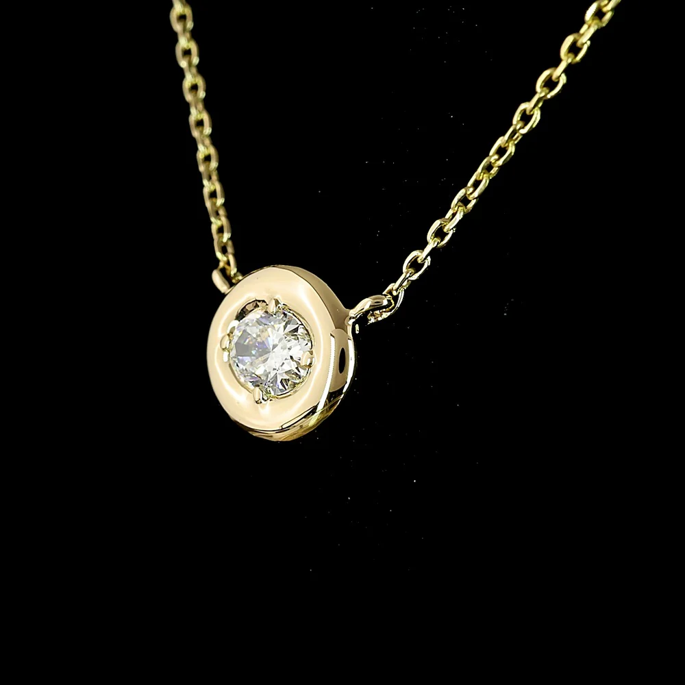 14K Yellow Gold East-West Oval Cut Solitaire Pendant with 0.25 Carats Lab Diamond (E-F Color, VS2 Clarity) - Covaloro Fine Jewelry - Image 4