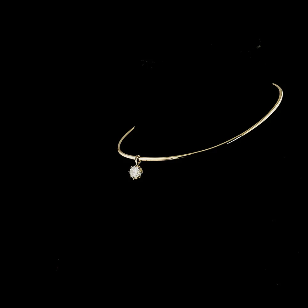 14K Yellow Gold East-West Solitaire Pendant with Oval Cut Lab Diamond - 2.50 Carat Total Diamond Weight - Covaloro Fine Jewelry - Image 4