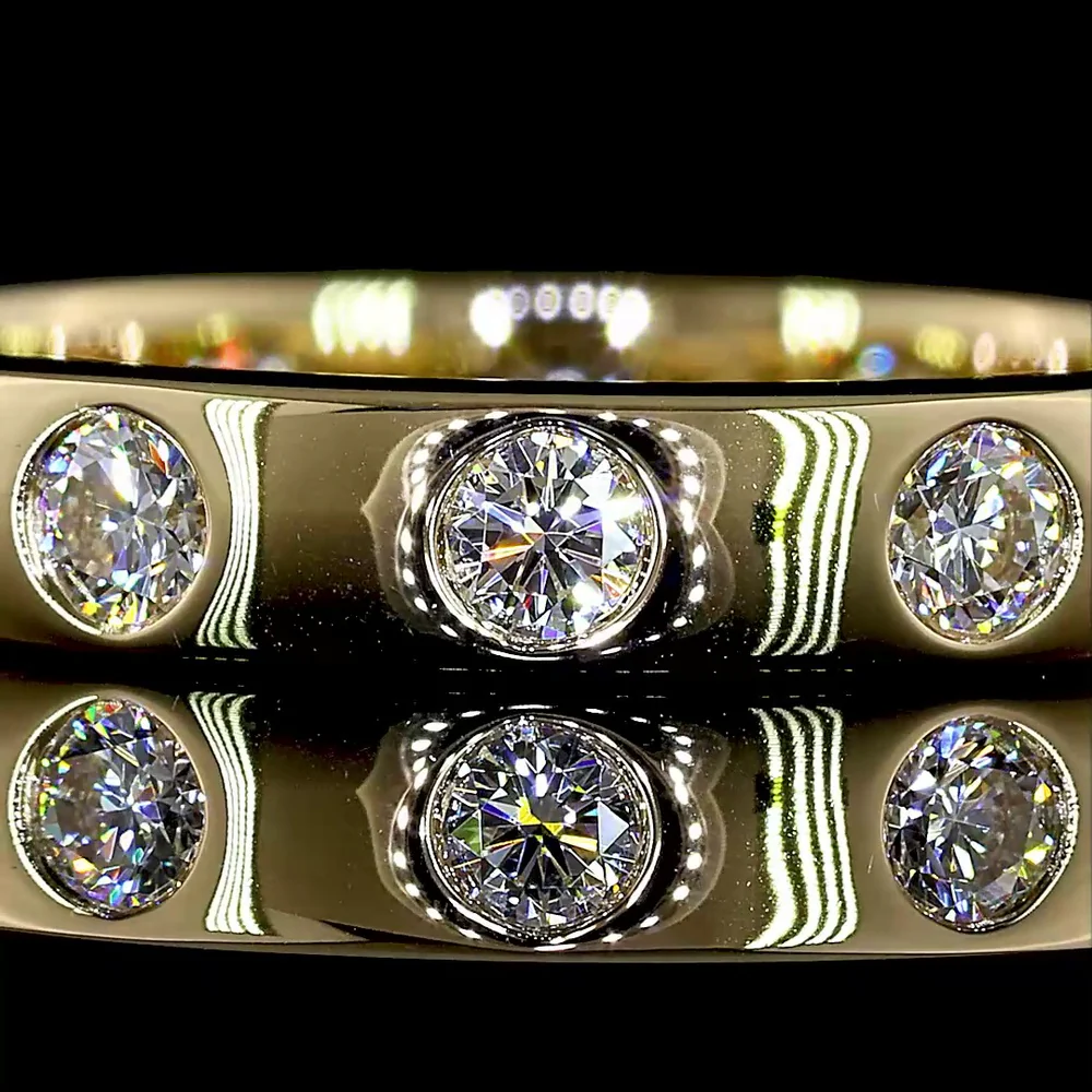 14K Yellow Gold Eternity Band with 12 Flush Set Round Lab Diamonds - 0.77 Carats Total Diamond Weight, E-F Color VS Clarity - Covaloro Fine Jewelry - Image 2