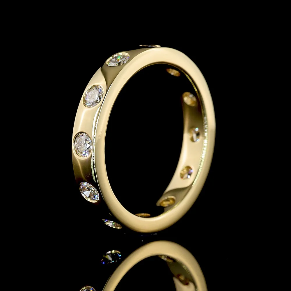 14K Yellow Gold Eternity Band with 12 Flush Set Round Lab Diamonds - 0.77 Carats Total Diamond Weight, E-F Color VS Clarity - Covaloro Fine Jewelry - Image 4