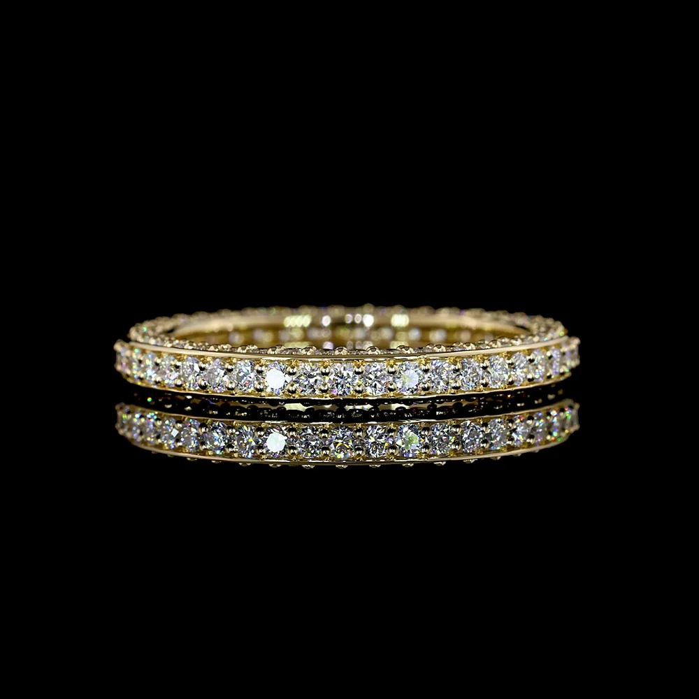 14K Yellow Gold Eternity Band with 127 Prong-Set Round Lab Diamonds - 1.50 Carat Total Weight, E-F Color, VS1 Clarity - Covaloro Fine Jewelry