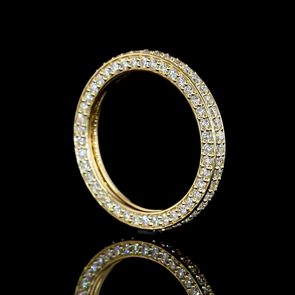 14K Yellow Gold Eternity Band with 127 Prong-Set Round Lab Diamonds - 1.50 Carat Total Weight, E-F Color, VS1 Clarity - Covaloro Fine Jewelry - Image 3