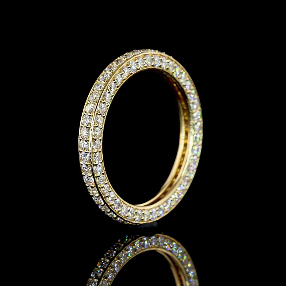14K Yellow Gold Eternity Band with 127 Prong-Set Round Lab Diamonds - 1.50 Carat Total Weight, E-F Color, VS1 Clarity - Covaloro Fine Jewelry - Image 4