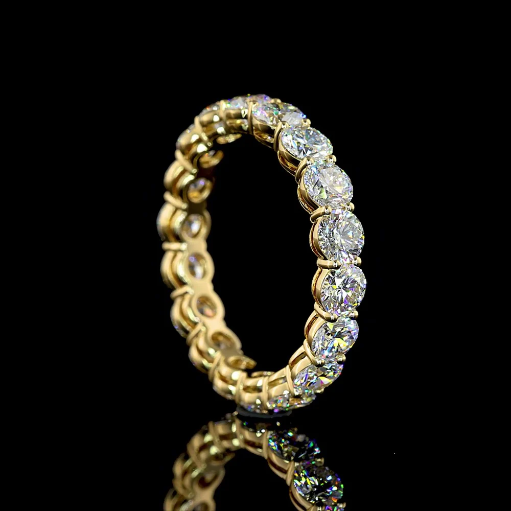 14K Yellow Gold Eternity Band with 18 Prong-Set Round Lab-Grown Diamonds - 3.03 Carat Total Weight (E-F Color, VS Clarity) - Covaloro Fine Jewelry - Image 3