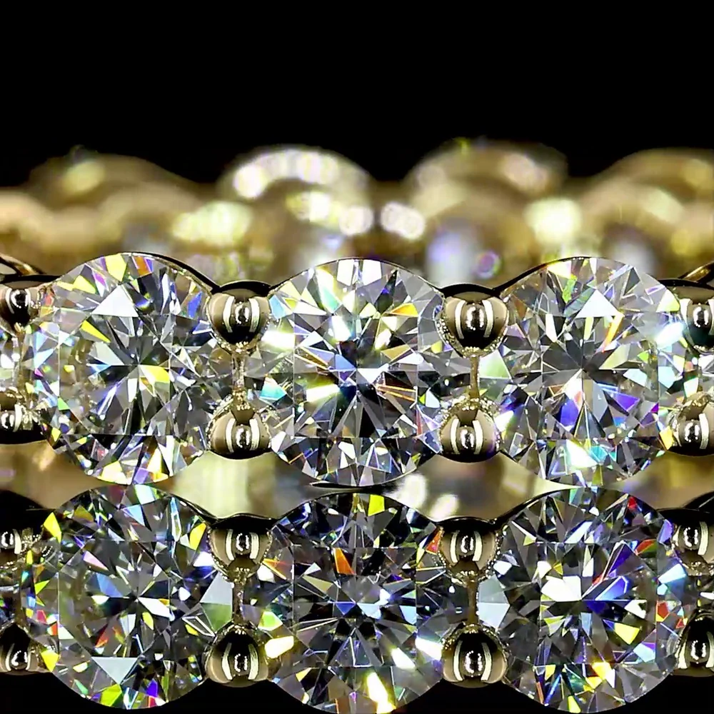 14K Yellow Gold Eternity Band with 19 Round Brilliant Cut Lab Diamonds - 2.43 Carat Total Diamond Weight - Covaloro Fine Jewelry - Image 2