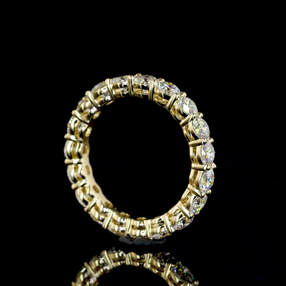 14K Yellow Gold Eternity Band with 19 Round Brilliant Cut Lab Diamonds - 2.43 Carat Total Diamond Weight - Covaloro Fine Jewelry - Image 3