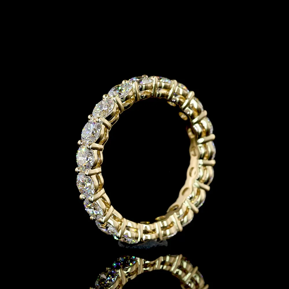 14K Yellow Gold Eternity Band with 19 Round Brilliant Cut Lab Diamonds - 2.43 Carat Total Diamond Weight - Covaloro Fine Jewelry - Image 4