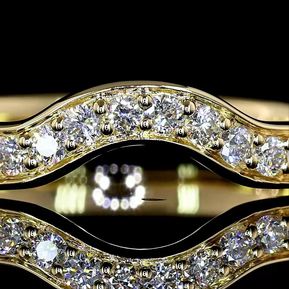14K Yellow Gold Eternity Band with 30 Prong-Set Round Cut Lab Diamonds - 0.39 Carats Total Diamond Weight - Covaloro Fine Jewelry - Image 2