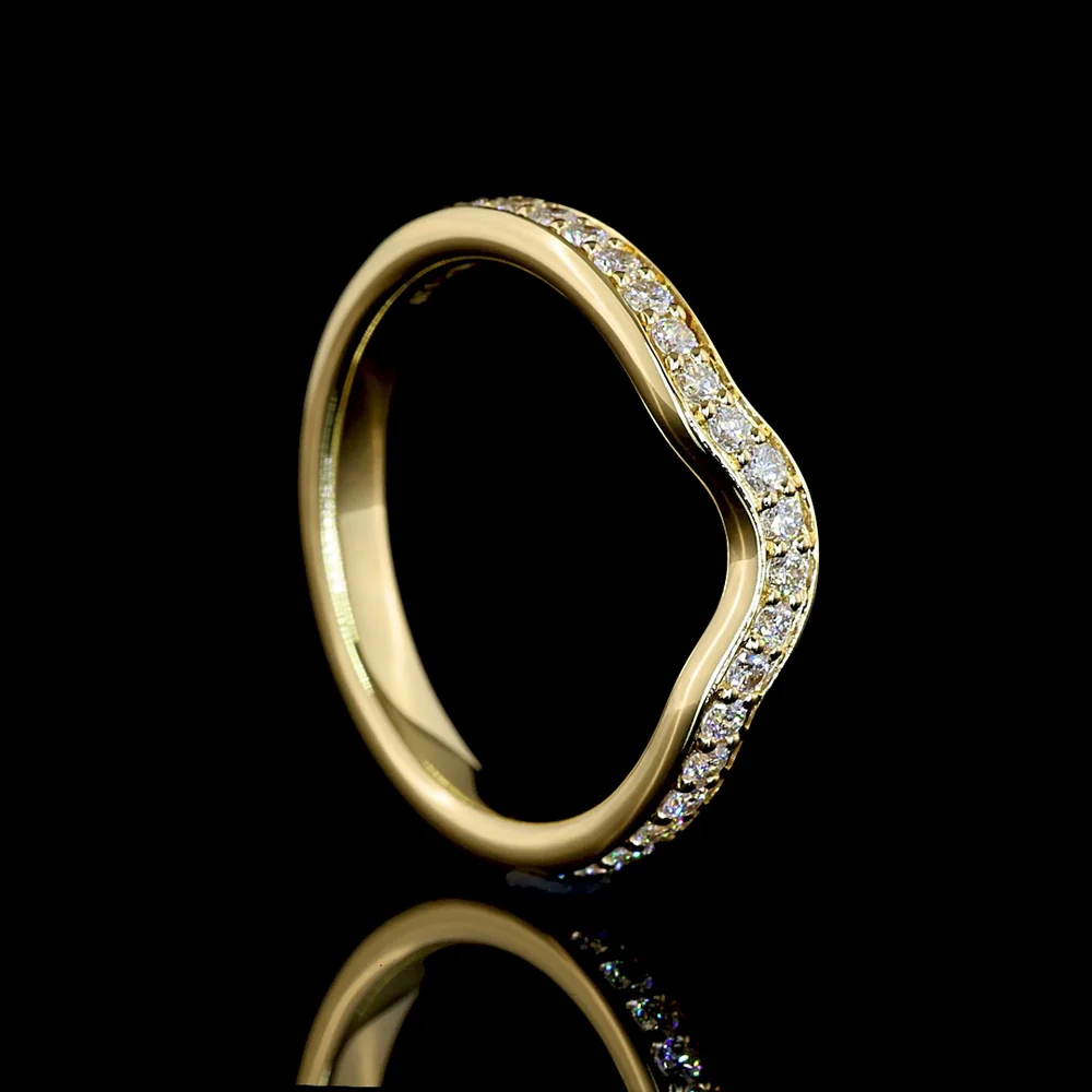 14K Yellow Gold Eternity Band with 30 Prong-Set Round Cut Lab Diamonds - 0.39 Carats Total Diamond Weight - Covaloro Fine Jewelry - Image 3