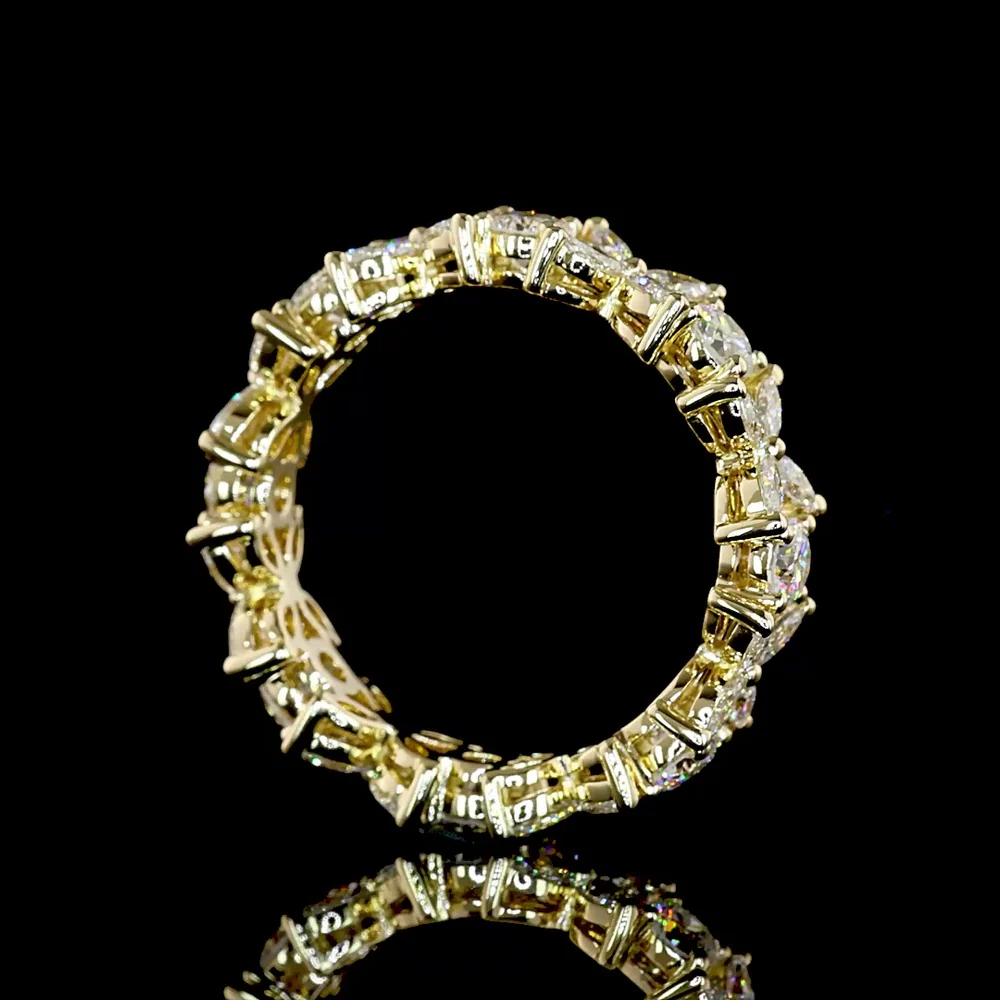 14K Yellow Gold Eternity Band with Alternating Round Brilliant and Marquise Cut Lab Diamonds - 1.59 Carat Total Weight - Covaloro Fine Jewelry - Image 3